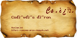 Csávás Áron névjegykártya
